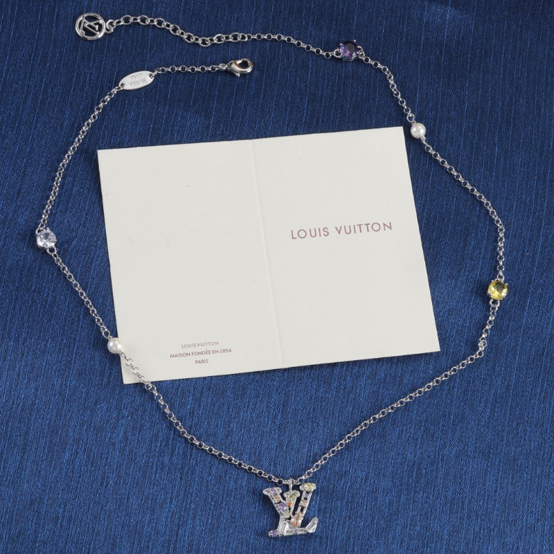 Colorful Diamond Crystal Necklace