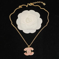 Fashion Pink Glass Pendant Jewelry Set