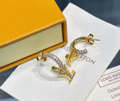 Diamond Pendant Half Hoop Earrings