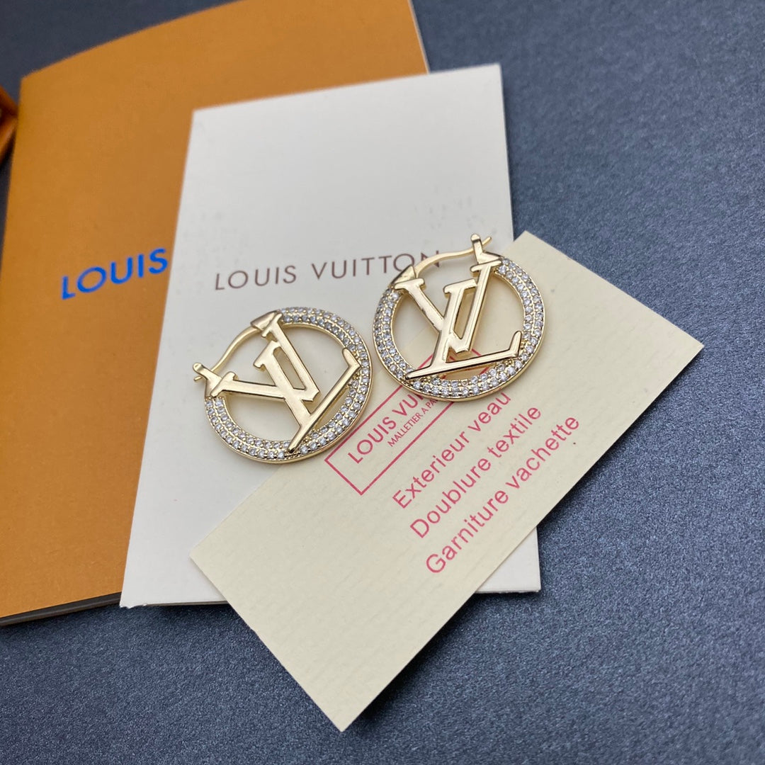 Diamond letter earrings