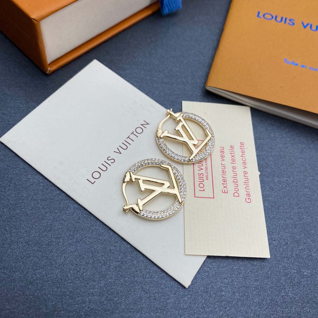Diamond letter earrings