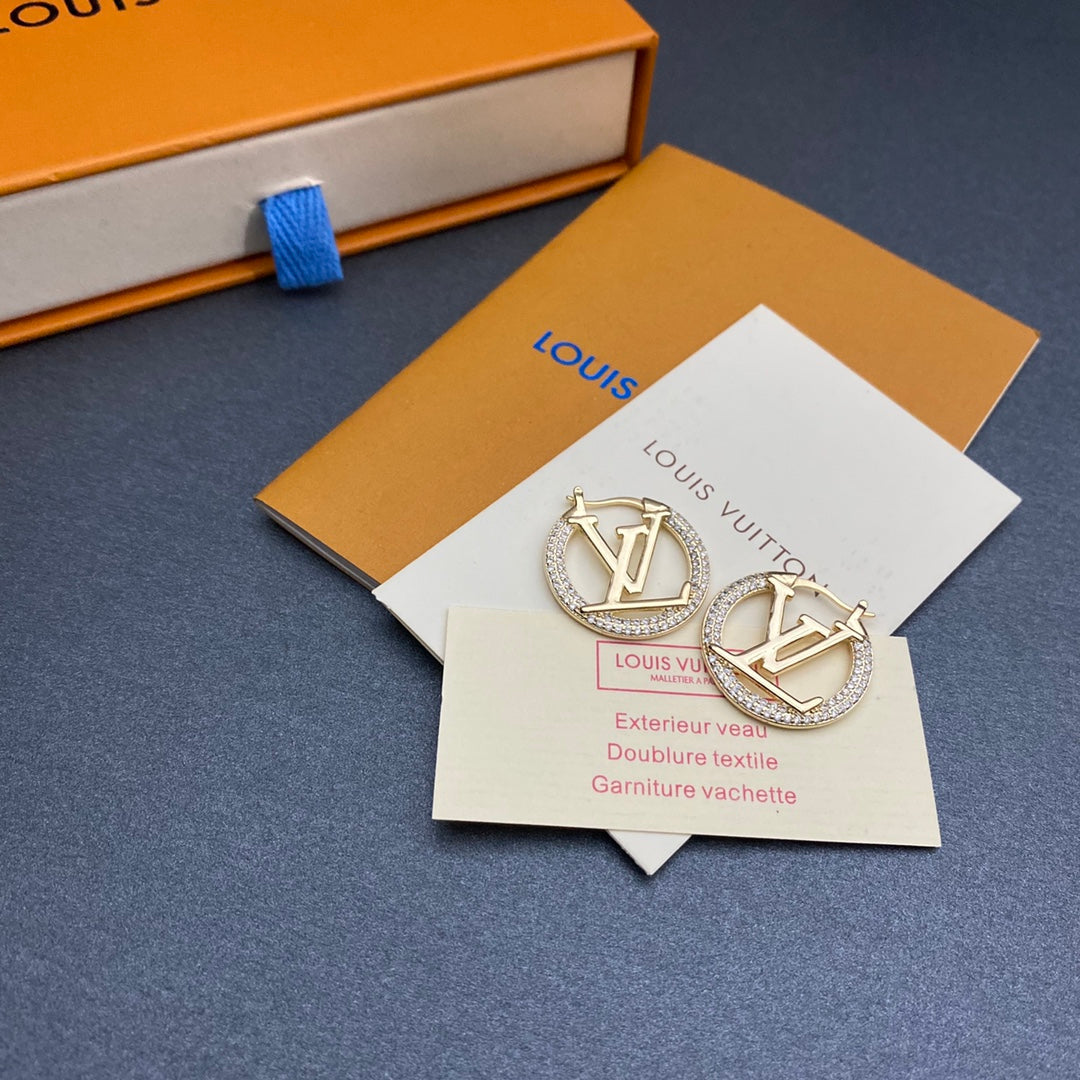 Diamond letter earrings