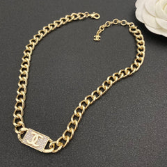 Metal Diamond Chain Necklace