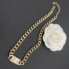 Metal Diamond Chain Necklace