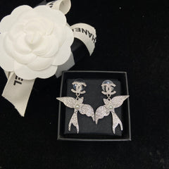 Diamond-studded Bird Earrings