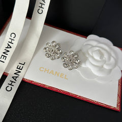 Elegant Diamond Flower Earrings