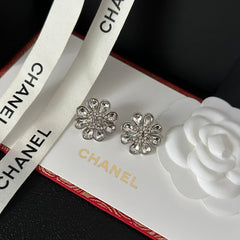 Elegant Diamond Flower Earrings
