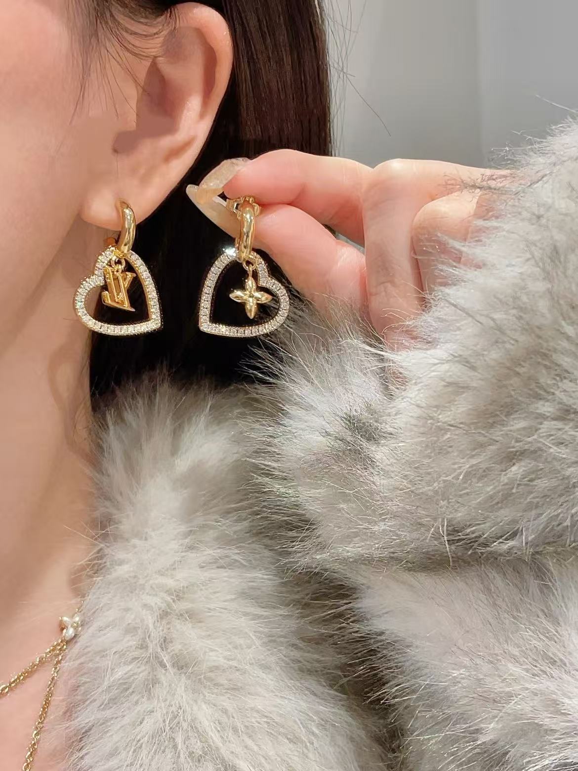Asymmetrical Monogram Earrings