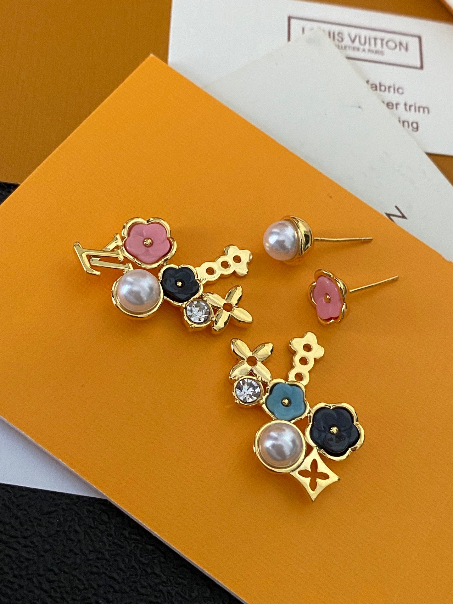 Colorful Flower Monogram Earrings