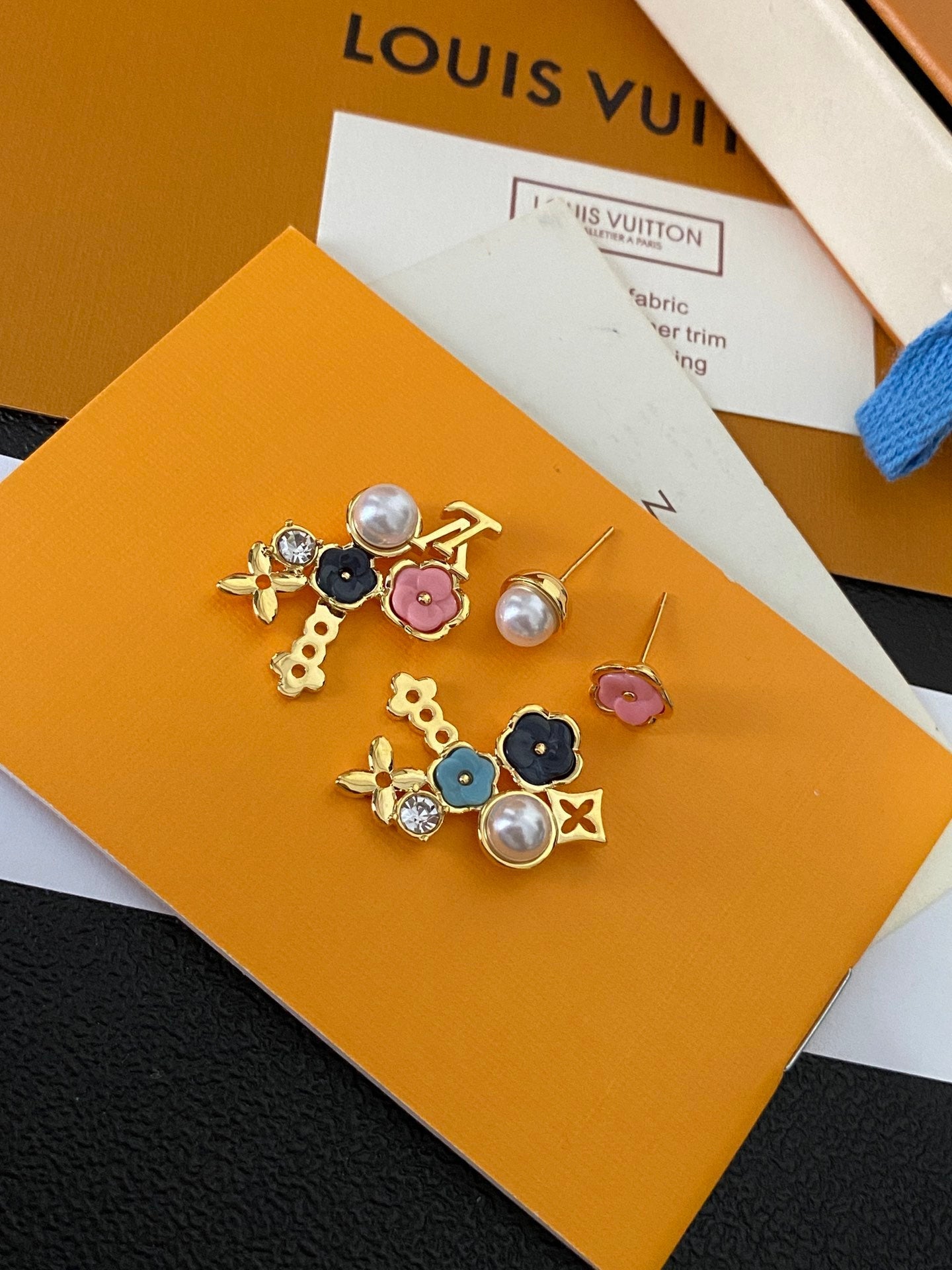 Colorful Flower Monogram Earrings
