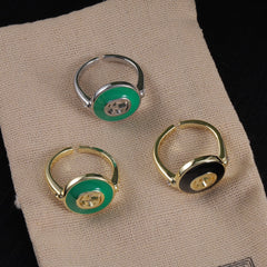 Vintage Enamel Open Ring