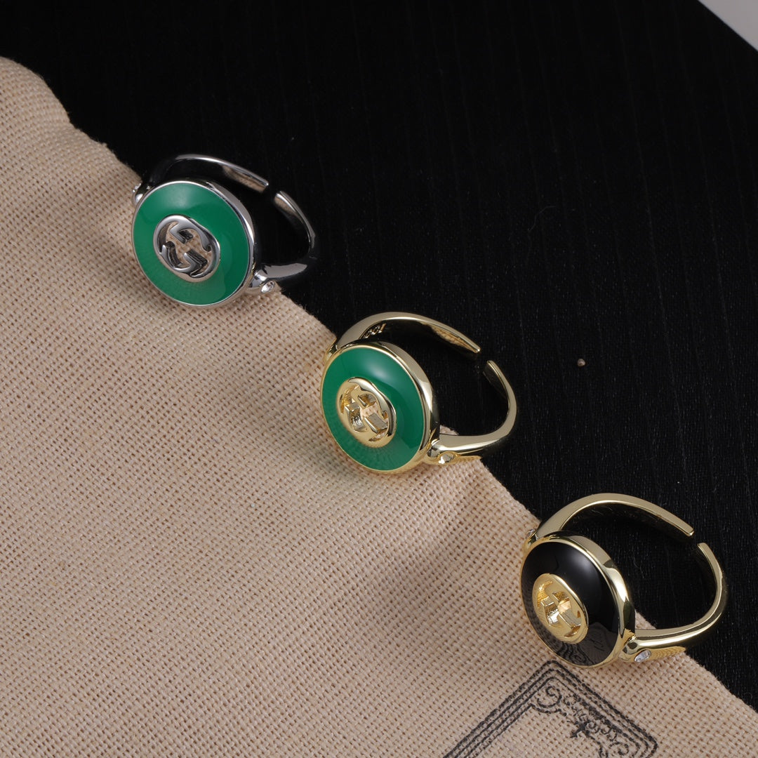 Vintage Enamel Open Ring