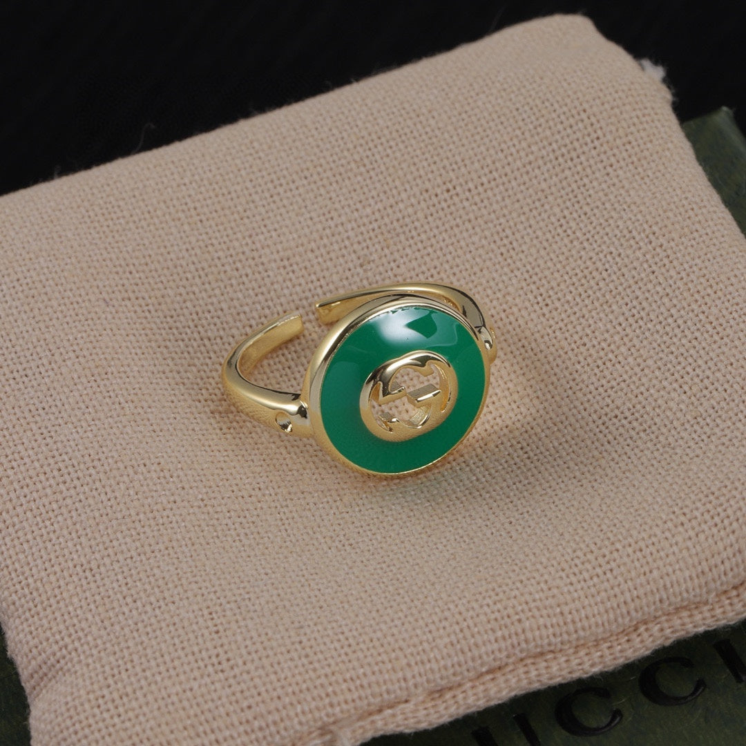 Vintage Enamel Open Ring