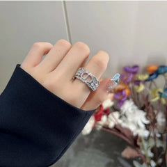 Stylish Silver Monogram Ring