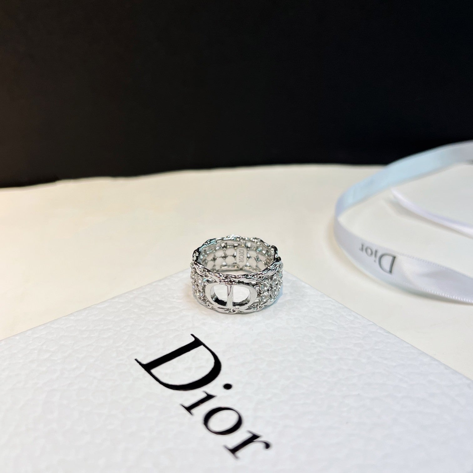 Stylish Silver Monogram Ring