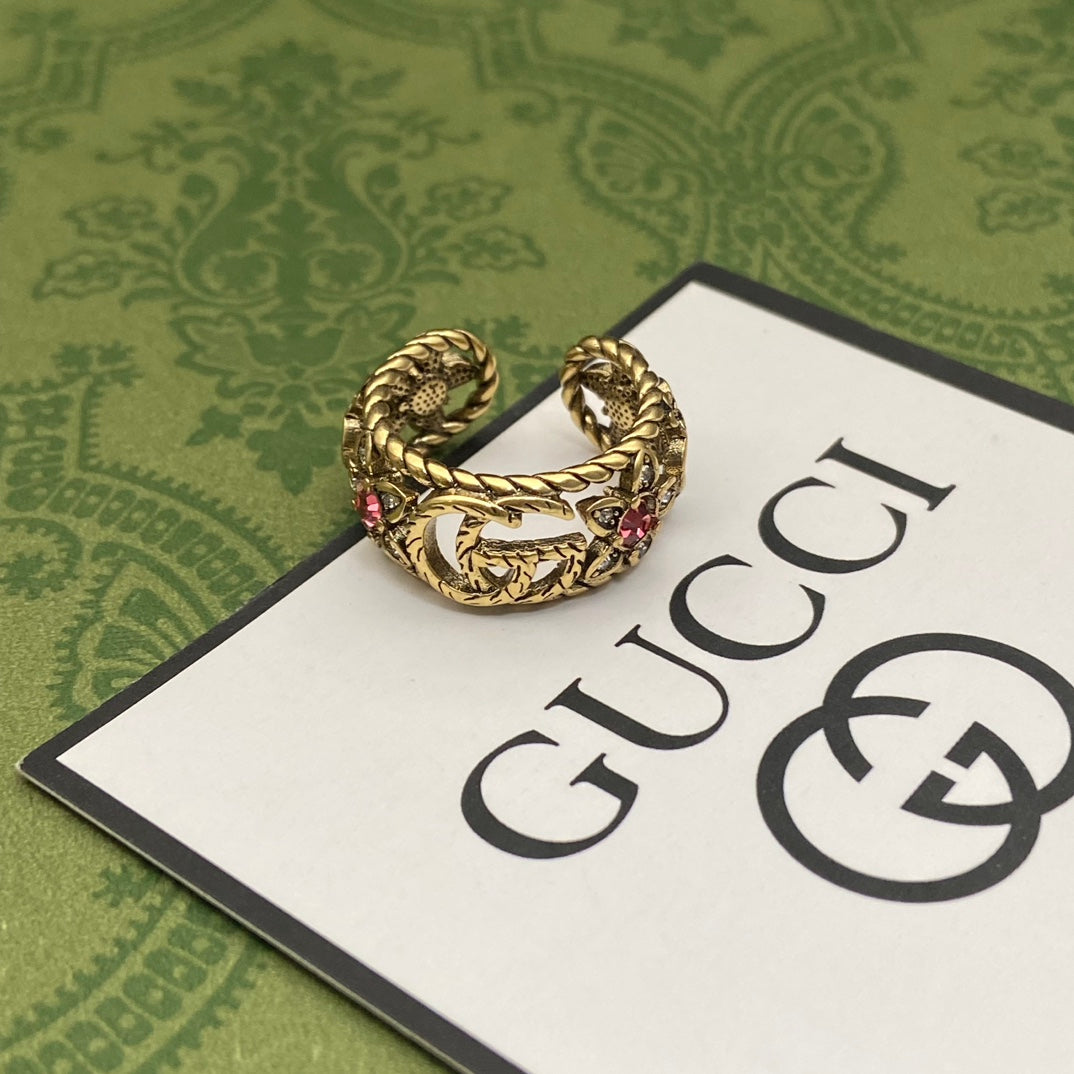 Vintage Flower Open Ring