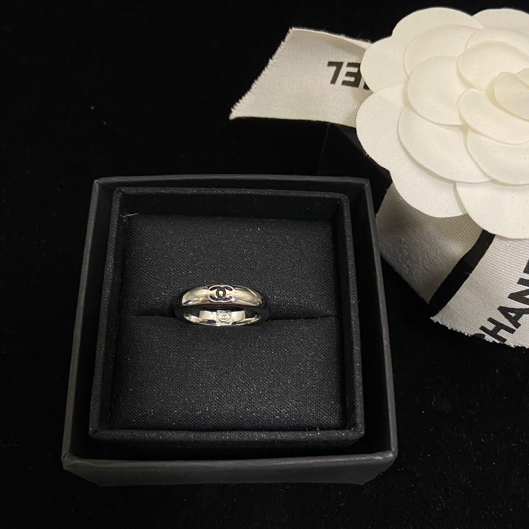 Versatile Black Enamel Ring