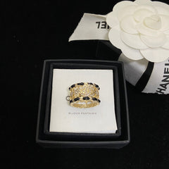 Vintage Leather Chain Star Ring