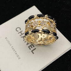 Vintage Leather Chain Star Ring