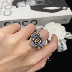 Denim Blue Heart Ring