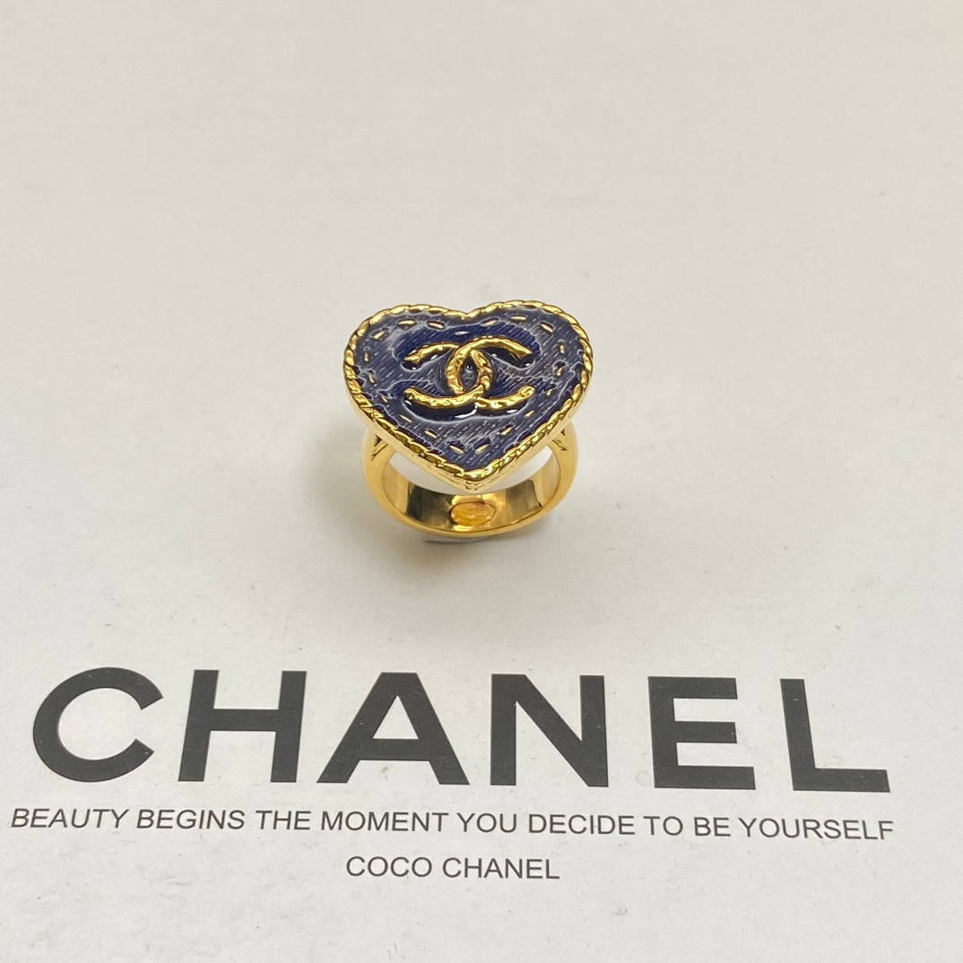 Denim Blue Heart Ring