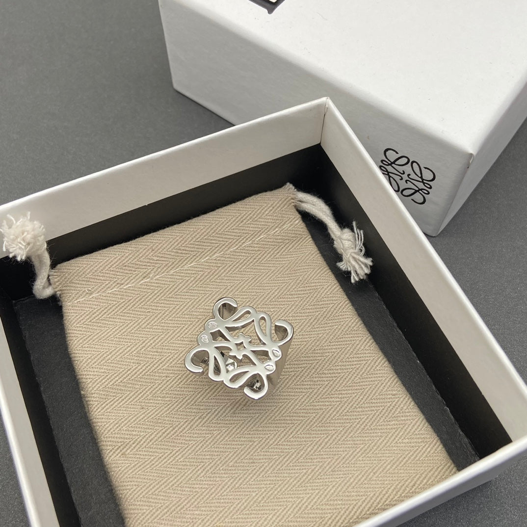 Anagram Hollow Open Ring