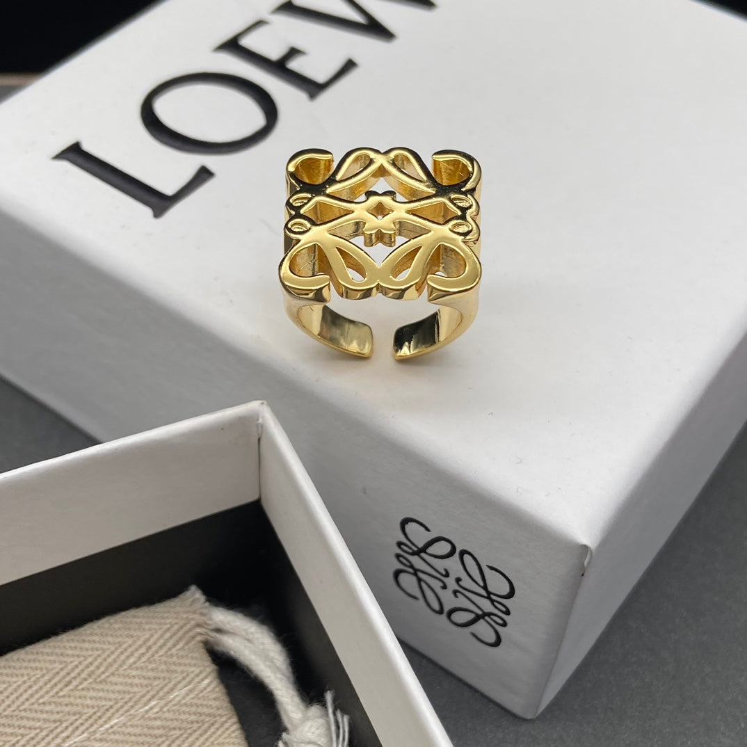 Anagram Hollow Open Ring