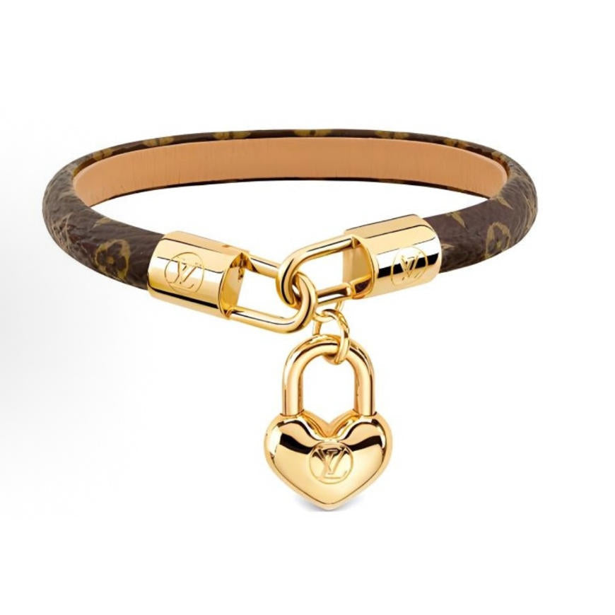 Fashion heart pendant leather bracelet