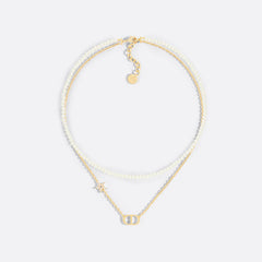 Double-layer pearl necklace