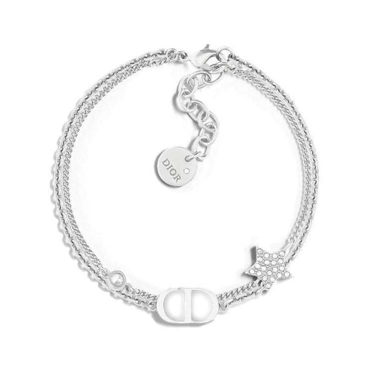 Crystal double chain bracelet