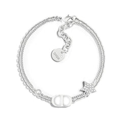 Crystal double chain bracelet