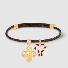 Doll Xmas Candy cane heart charm Bracelet