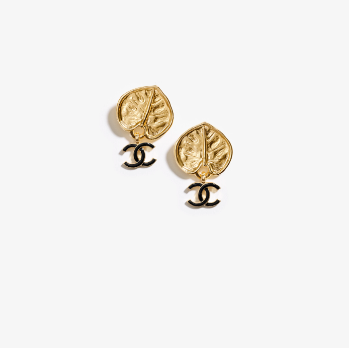 Gold Leaf Letter Earrings
