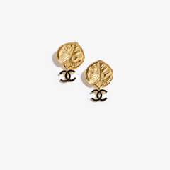 Gold Leaf Letter Earrings