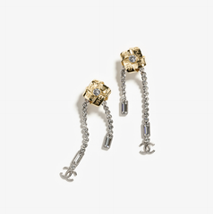 Elegant diamond tassel earrings