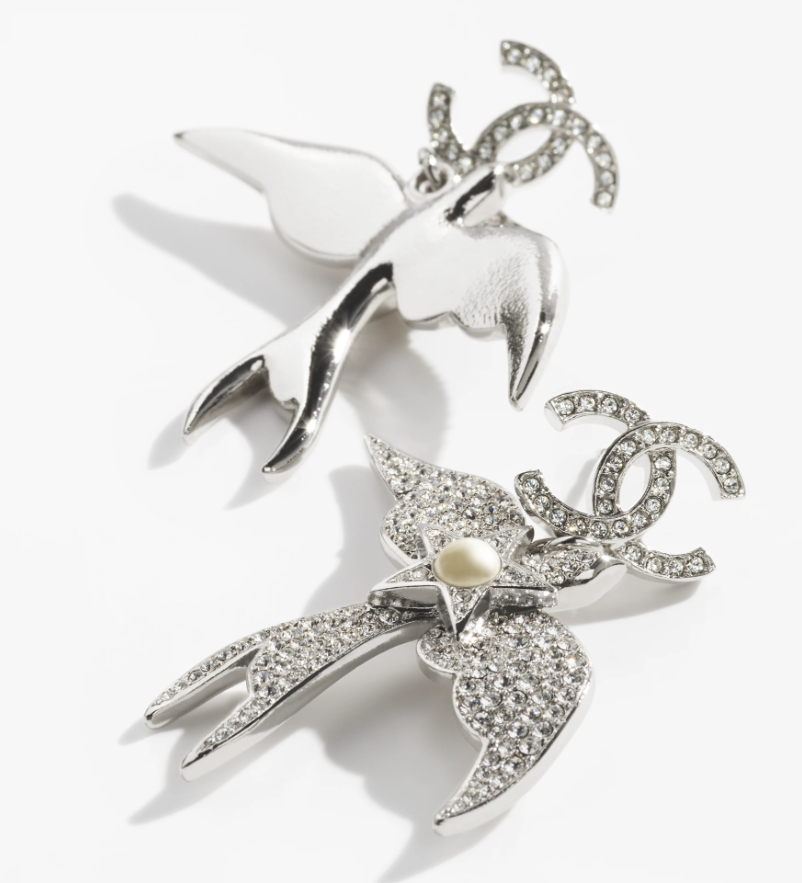 Diamond-studded Bird Earrings
