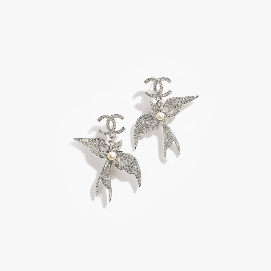 Diamond-studded Bird Earrings