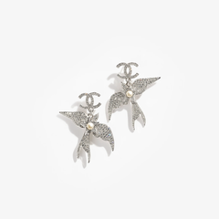 Diamond-studded Bird Earrings