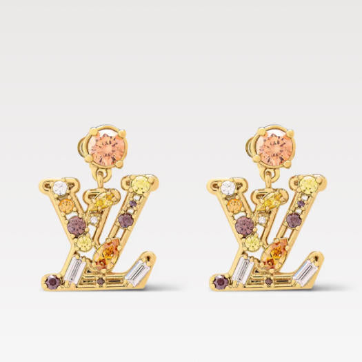 Colored Diamond Letter Earrings