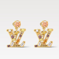 Colored Diamond Letter Earrings